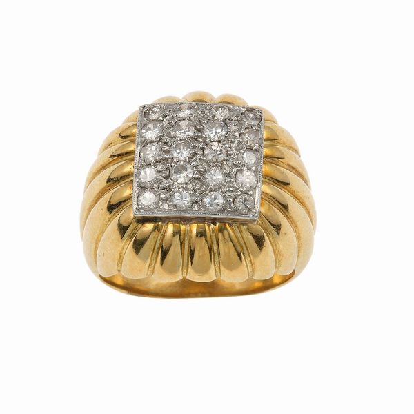 Anello con diamanti  - Asta Gioielli - Associazione Nazionale - Case d'Asta italiane