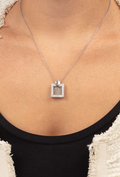 Pendente con pav di diamanti bianchi e brown  - Asta Gioielli - Associazione Nazionale - Case d'Asta italiane