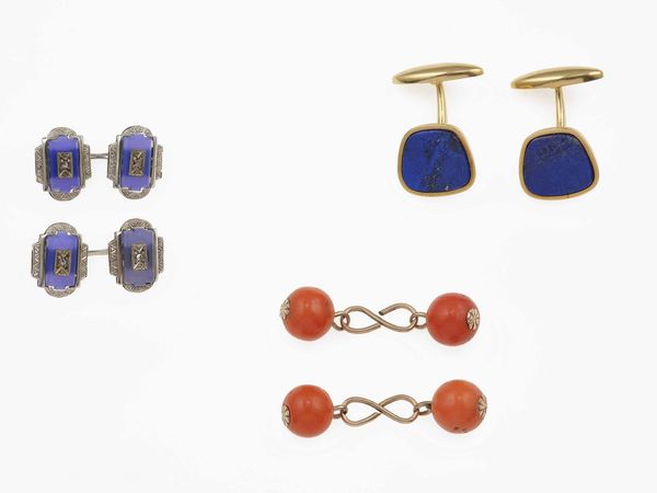 Lotto composto da tre paia di bottoni da polso  - Asta Gioielli - Associazione Nazionale - Case d'Asta italiane