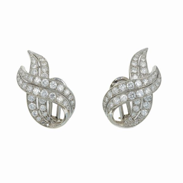 Orecchini con diamanti taglio brillante e huit-huit  - Asta Gioielli - Associazione Nazionale - Case d'Asta italiane