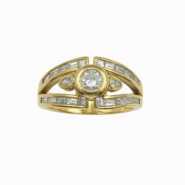 Anello con diamanti  - Asta Gioielli - Associazione Nazionale - Case d'Asta italiane