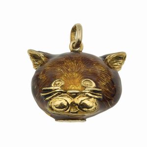 Pendente gatto con smalti policromi  - Asta Gioielli - Associazione Nazionale - Case d'Asta italiane
