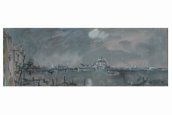 Bruno Martini : Paesaggio veneziano  - Asta Dipinti del XIX-XX Secolo - Associazione Nazionale - Case d'Asta italiane