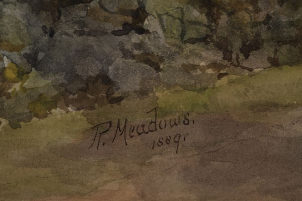 R. Meadows (XIX-XX secolo) Paesaggio con cavalli  - Asta Dipinti del XIX-XX Secolo - Associazione Nazionale - Case d'Asta italiane