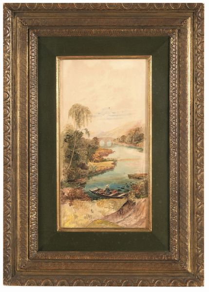 John Teasdale : Paesaggio fluviale  - Asta Dipinti del XIX-XX Secolo - Associazione Nazionale - Case d'Asta italiane