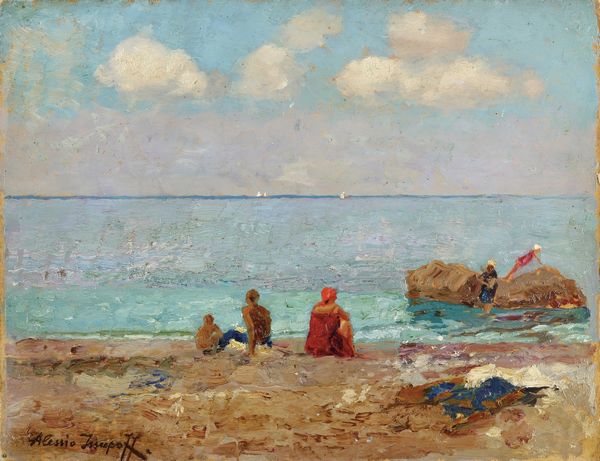 Alessio Issupoff : Uomini sulla spiaggia  - Asta Dipinti del XIX-XX Secolo - Associazione Nazionale - Case d'Asta italiane