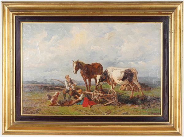 Giovanni Califano : Animali da lavoro  - Asta Dipinti del XIX-XX Secolo - Associazione Nazionale - Case d'Asta italiane