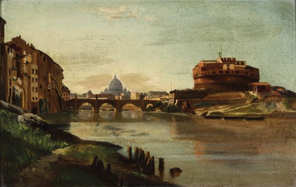 Anonimo del XIX-XX secolo Castel Sant'Angelo dal Tevere  - Asta Dipinti del XIX-XX Secolo - Associazione Nazionale - Case d'Asta italiane