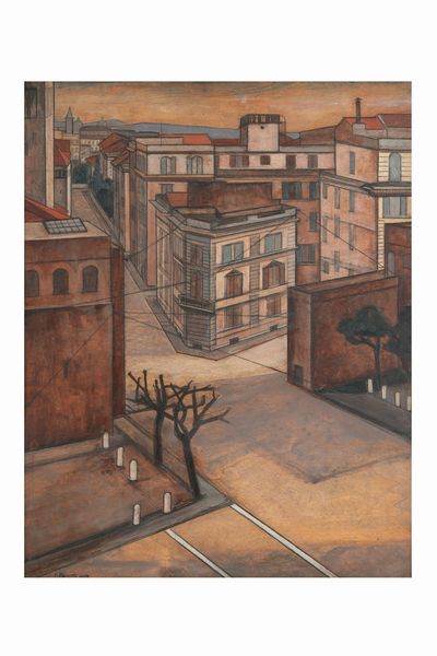 E. Panzeri Paesaggio cittadino 1939  - Asta Dipinti del XIX-XX Secolo - Associazione Nazionale - Case d'Asta italiane