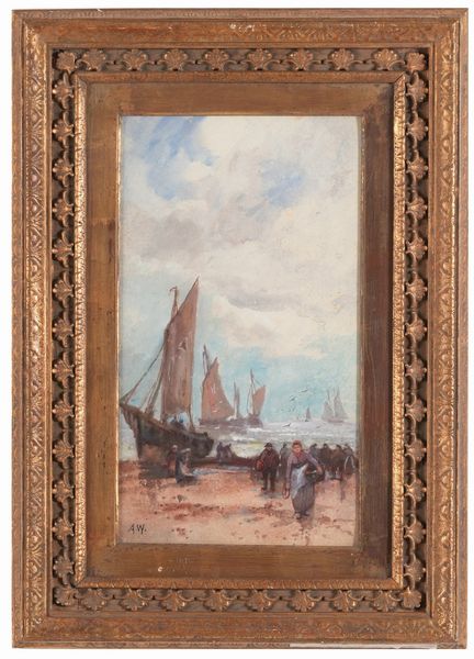 Siglato A.W. Il ritorno dalla pesca  - Asta Dipinti del XIX-XX Secolo - Associazione Nazionale - Case d'Asta italiane