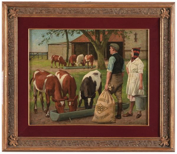 Gunning King : Fattoria con mucche  - Asta Dipinti del XIX-XX Secolo - Associazione Nazionale - Case d'Asta italiane