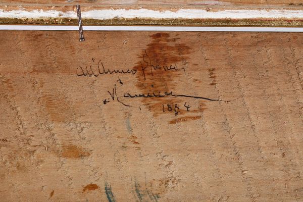 Piccolo dipinto raffigurante la raccolta delle olive  - Asta Dipinti del XIX-XX Secolo - Associazione Nazionale - Case d'Asta italiane