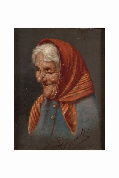 Vincenzo Pasquale Petrocelli : Anziana signora  - Asta Dipinti del XIX-XX Secolo - Associazione Nazionale - Case d'Asta italiane