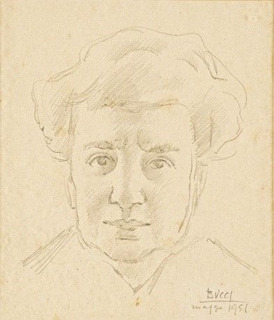 Anselmo Bucci : Volto femminile  - Asta Dipinti del XIX-XX Secolo - Associazione Nazionale - Case d'Asta italiane