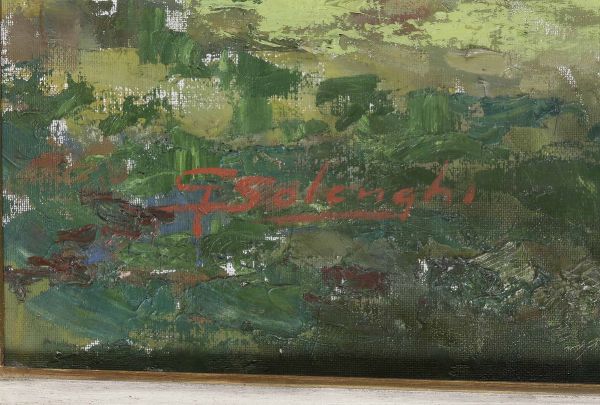 Giuseppe Solenghi : Giuseppe Solenghi (1879-1944) Pecore allabbeveratoio  - Asta Dipinti del XIX-XX Secolo - Associazione Nazionale - Case d'Asta italiane