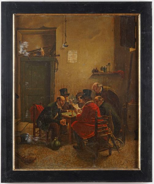 Angelo Inganni : Interno con figure  - Asta Dipinti del XIX-XX Secolo - Associazione Nazionale - Case d'Asta italiane