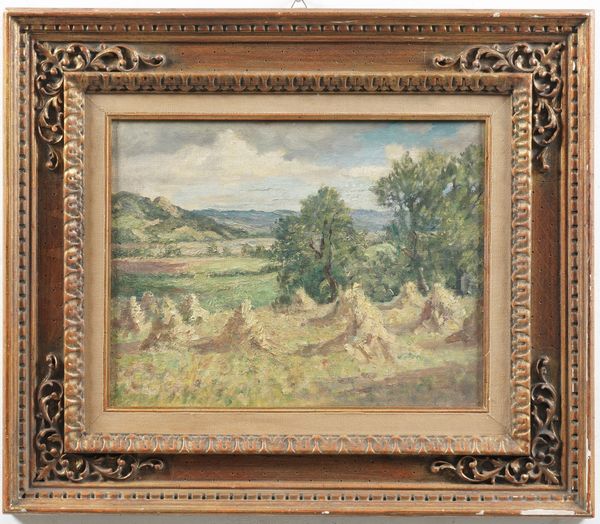 Anonimo del XIX-XX secolo Paesaggio con covoni  - Asta Dipinti del XIX-XX Secolo - Associazione Nazionale - Case d'Asta italiane