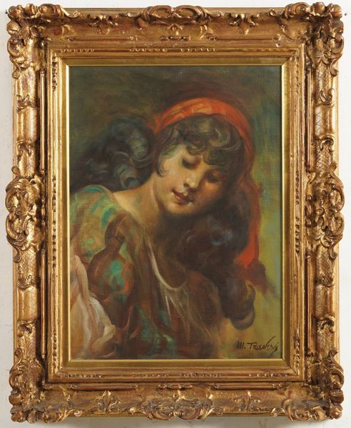 Mattia Traverso : Ritratto femminile  - Asta Dipinti del XIX-XX Secolo - Associazione Nazionale - Case d'Asta italiane