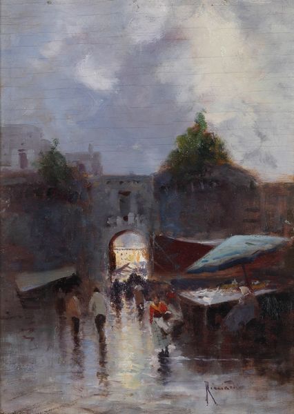 Oscar Ricciardi : Scorcio di Napoli (?)  - Asta Dipinti del XIX-XX Secolo - Associazione Nazionale - Case d'Asta italiane