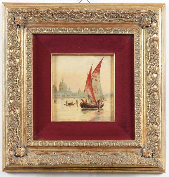 Anonimo del XIX-XX secolo Barca e gondola nella laguna veneziana  - Asta Dipinti del XIX-XX Secolo - Associazione Nazionale - Case d'Asta italiane