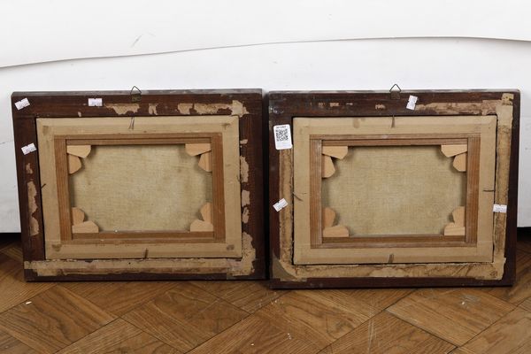 Scuola inglese, XIX secolo Paesaggi con cavalli e cavalieri  - Asta Dipinti del XIX-XX Secolo - Associazione Nazionale - Case d'Asta italiane