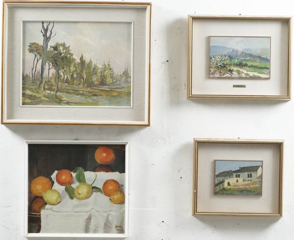 Tra paesaggi e una natura morta con frutta  - Asta Dipinti del XIX-XX Secolo - Associazione Nazionale - Case d'Asta italiane