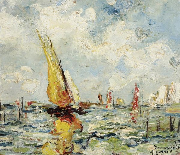 Ermenegildo Agazzi : Marina  - Asta Dipinti del XIX-XX Secolo - Associazione Nazionale - Case d'Asta italiane