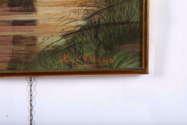Pina Villanis : Paesaggio con canale  - Asta Dipinti del XIX-XX Secolo - Associazione Nazionale - Case d'Asta italiane