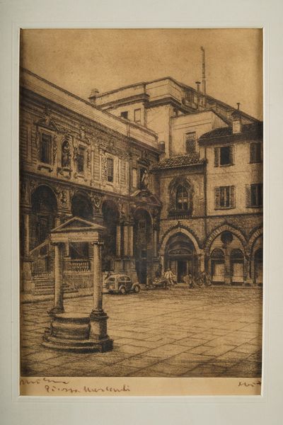 Litografia raffigurante Piazza Mercanti a Milano  - Asta Dipinti del XIX-XX Secolo - Associazione Nazionale - Case d'Asta italiane