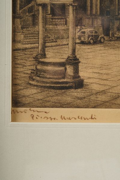 Litografia raffigurante Piazza Mercanti a Milano  - Asta Dipinti del XIX-XX Secolo - Associazione Nazionale - Case d'Asta italiane