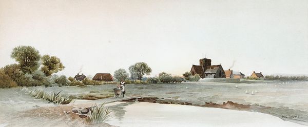 Albert Edward Bowers (attivo tra il 1875 e il 1892) Vedute di campagne olandesi  - Asta Dipinti del XIX-XX Secolo - Associazione Nazionale - Case d'Asta italiane