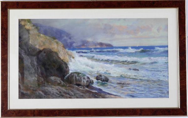 Pietro Barucci : Paesaggi costieri  - Asta Dipinti del XIX-XX Secolo - Associazione Nazionale - Case d'Asta italiane