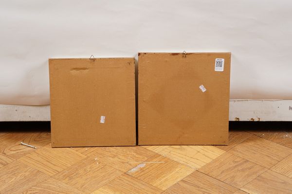 Lotto di due piccoli dipinti Paesaggio<BR>Figure in una strada  - Asta Dipinti del XIX-XX Secolo - Associazione Nazionale - Case d'Asta italiane