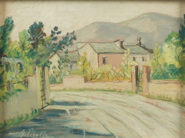 Giacomo Picollo : Strada al sole (Valbisagno)  - Asta Dipinti del XIX-XX Secolo - Associazione Nazionale - Case d'Asta italiane