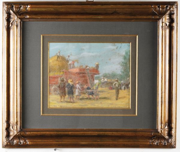 G. C. Magis (XX secolo) Contadini  - Asta Dipinti del XIX-XX Secolo - Associazione Nazionale - Case d'Asta italiane