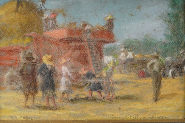 G. C. Magis (XX secolo) Contadini  - Asta Dipinti del XIX-XX Secolo - Associazione Nazionale - Case d'Asta italiane