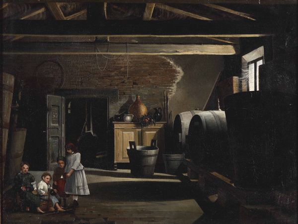Scuola nord europea della fine del XIX secolo Interno di cucina; Interno di cantina  - Asta Dipinti del XIX-XX Secolo - Associazione Nazionale - Case d'Asta italiane