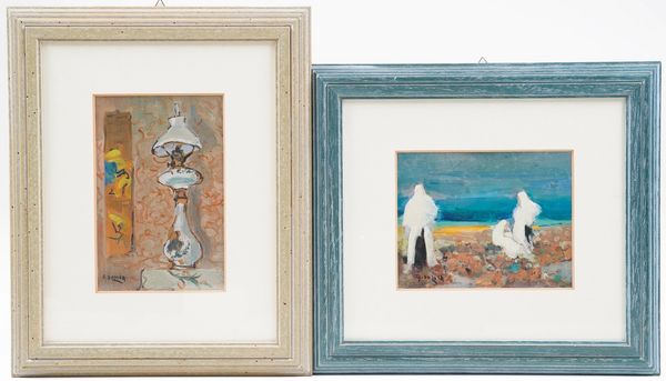 Arturo De Luca : Due dipinti ad olio su cartone  - Asta Dipinti del XIX-XX Secolo - Associazione Nazionale - Case d'Asta italiane