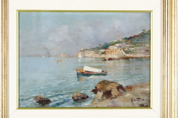 Oscar Ricciardi : Paesaggio costiero  - Asta Dipinti del XIX-XX Secolo - Associazione Nazionale - Case d'Asta italiane