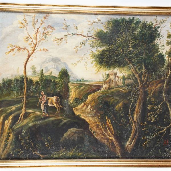 Anonimo del XX-XXI secolo Paesaggio rurale  - Asta Dipinti del XIX-XX Secolo - Associazione Nazionale - Case d'Asta italiane