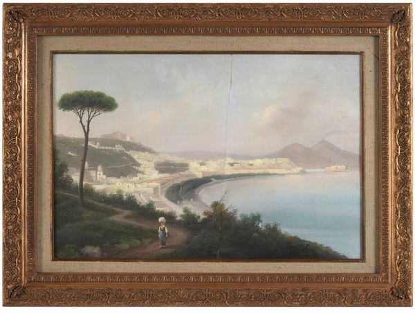 Anonimo del XIX-XX secolo Golfo di Napol  - Asta Dipinti del XIX-XX Secolo - Associazione Nazionale - Case d'Asta italiane