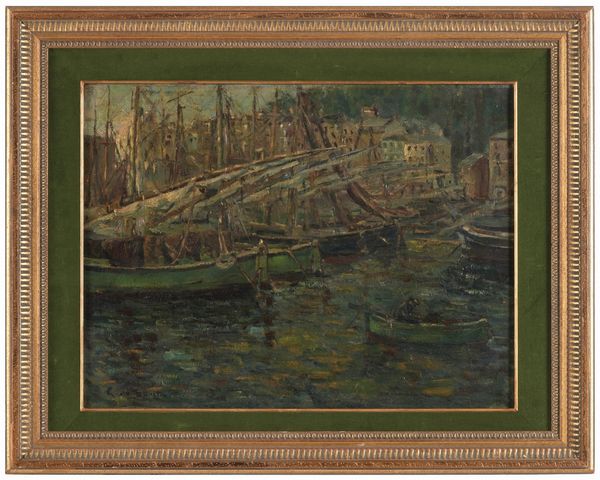 G. De Sanctis (XIX-XX secolo) Barche in porto  - Asta Dipinti del XIX-XX Secolo - Associazione Nazionale - Case d'Asta italiane