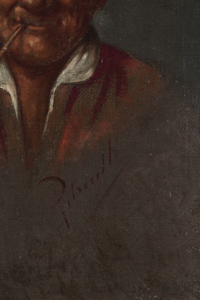 Vincenzo Pasquale Petrocelli : Uomo con pipa  - Asta Dipinti del XIX-XX Secolo - Associazione Nazionale - Case d'Asta italiane