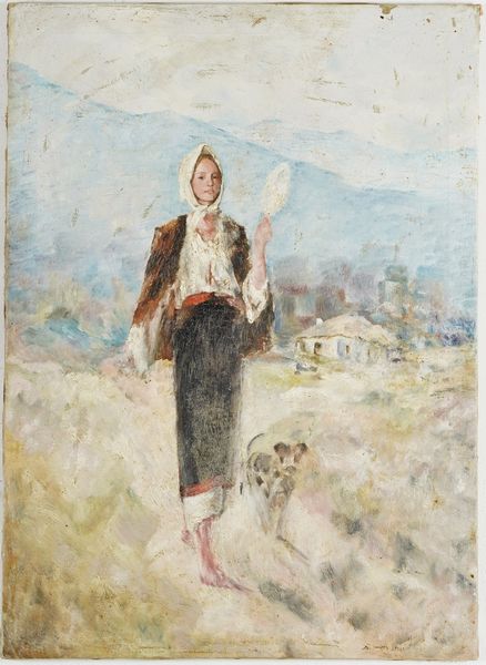 Anonimo del XIX-XX secolo, copia da Nicolae Grigorescu Contadina con un fuso  - Asta Dipinti del XIX-XX Secolo - Associazione Nazionale - Case d'Asta italiane