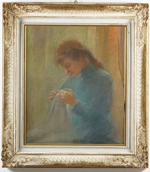 Artista non identificato Ragazza che cuce  - Asta Dipinti del XIX-XX Secolo - Associazione Nazionale - Case d'Asta italiane
