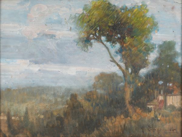 GIOVANNI ZANGRANDO : Paesaggio  - Asta Dipinti del XIX-XX Secolo - Associazione Nazionale - Case d'Asta italiane