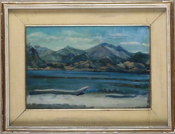 Pittore del XX secolo Paesaggio lacustre  - Asta Dipinti del XIX-XX Secolo - Associazione Nazionale - Case d'Asta italiane