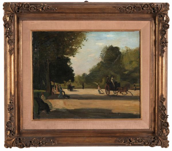 Anonimo del XIX secolo Giornata al parco  - Asta Dipinti del XIX-XX Secolo - Associazione Nazionale - Case d'Asta italiane