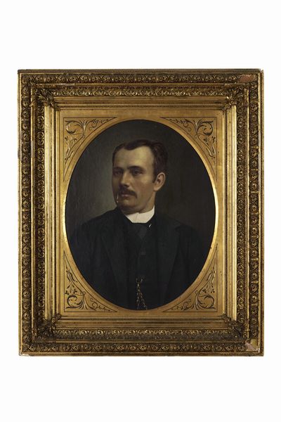 Pittore del XIX-XX secolo Ritratto maschile e ritratto femminile  - Asta Dipinti del XIX-XX Secolo - Associazione Nazionale - Case d'Asta italiane