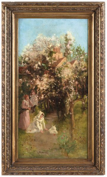 Firma illeggibile Pomeriggio in giardino  - Asta Dipinti del XIX-XX Secolo - Associazione Nazionale - Case d'Asta italiane